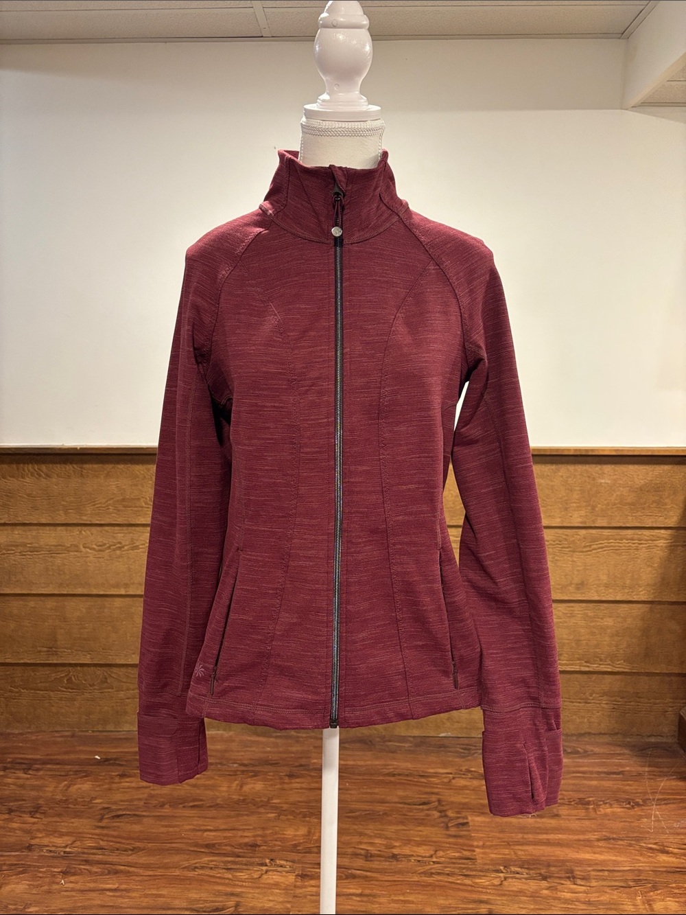 Athleta Full-Zip Utility Jacket in Burgundy Red